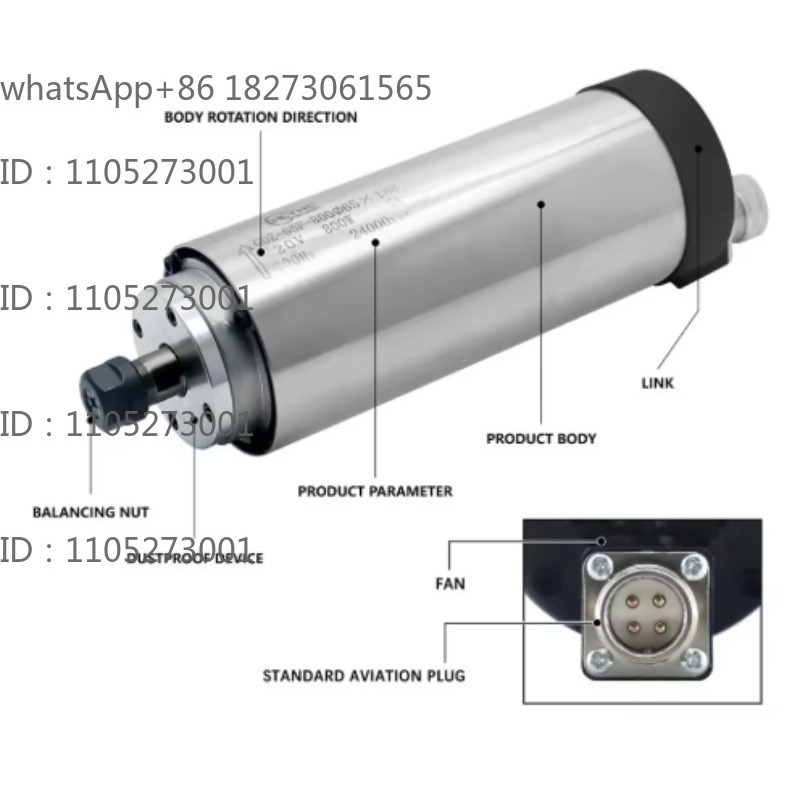 Spindle Motor - Moteur de broche rond refroidi à