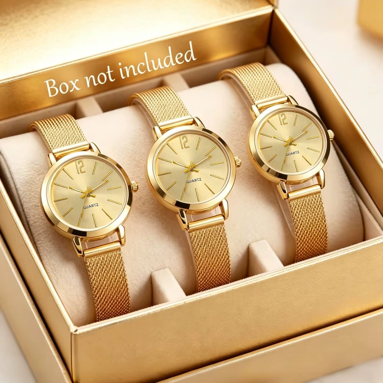 Coupling 8Mm - Ensemble de 3 montres rondes compactes