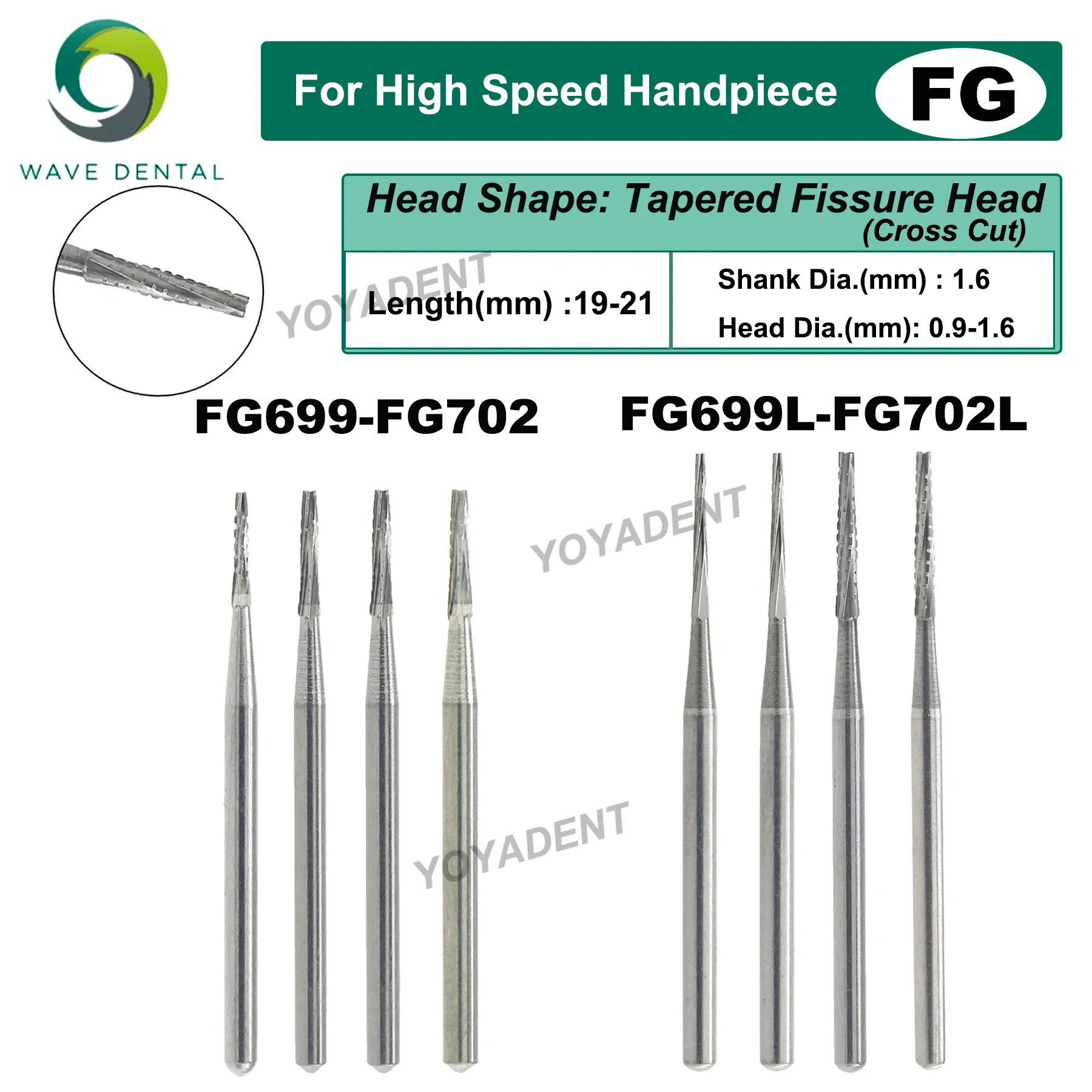 Carbide End Mill - Fraises dentaires PRIMA WAVE, fraises en