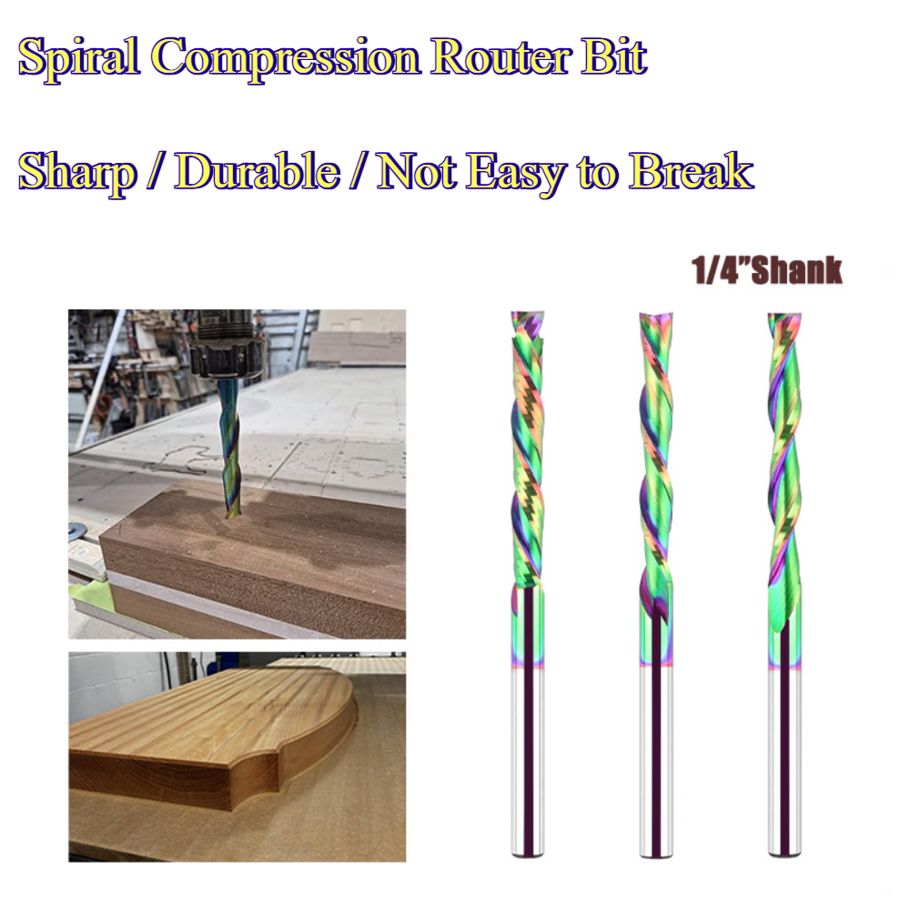 Cnc Bits - Fraise à compression en spirale, revêtement