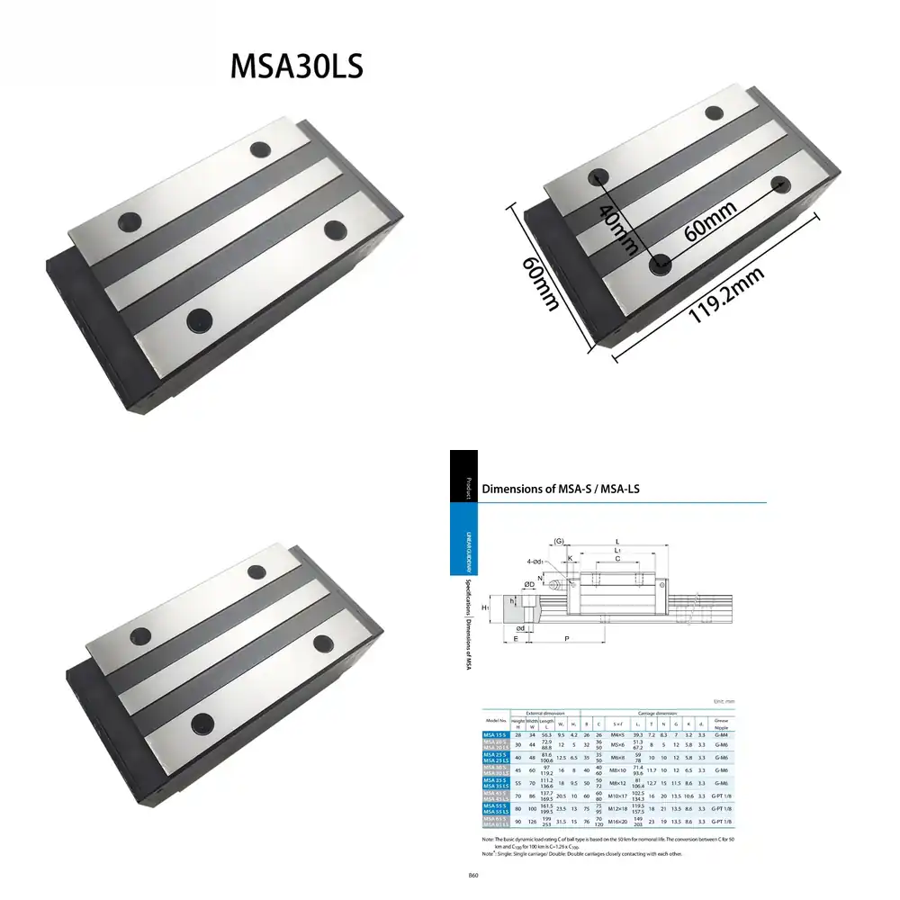 Linear Rail - Bloc coulissant de rail de guidage