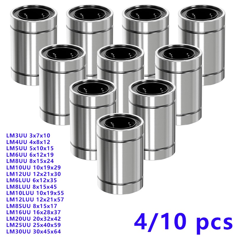 Linear Rod 8Mm - 4/10 pièces LM8UU LM10UU LM16UU LM12UU