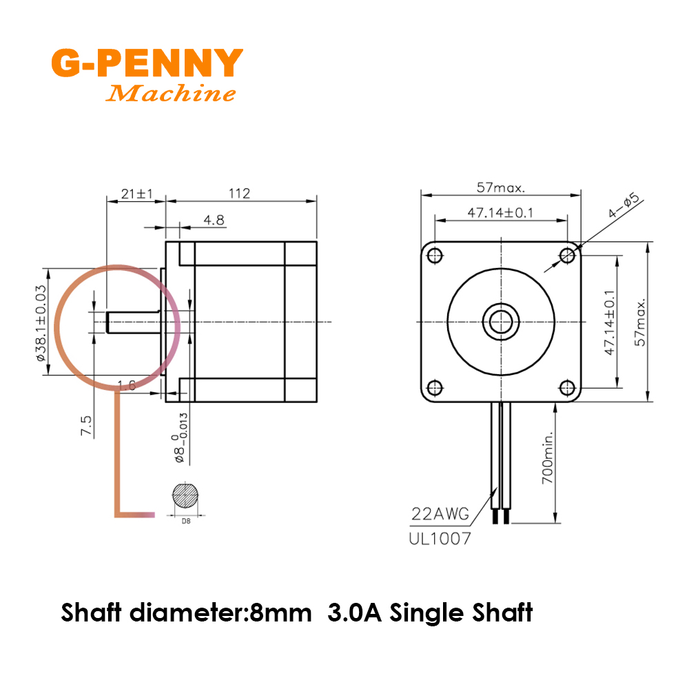 Moteur pas à pas NEMA23, 57x11 - Nema23 Stepper avis et prix