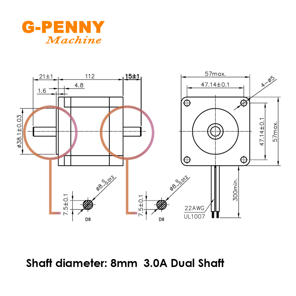 Moteur pas à pas NEMA23, 57x11 - Nema23 Stepper avis et prix
