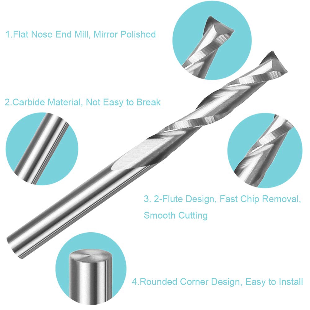 10 pièces Fraise à queue plate - End Mill Set avis et prix