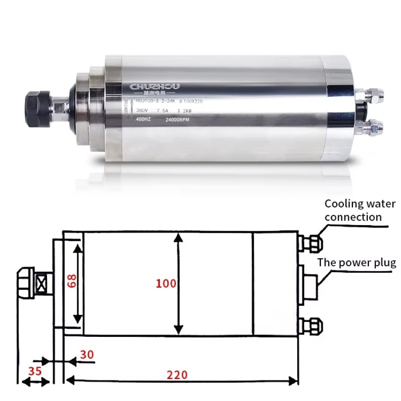 Broche refroidie à l'eau 3Kw,  - Water Cooled Spindle avis et prix