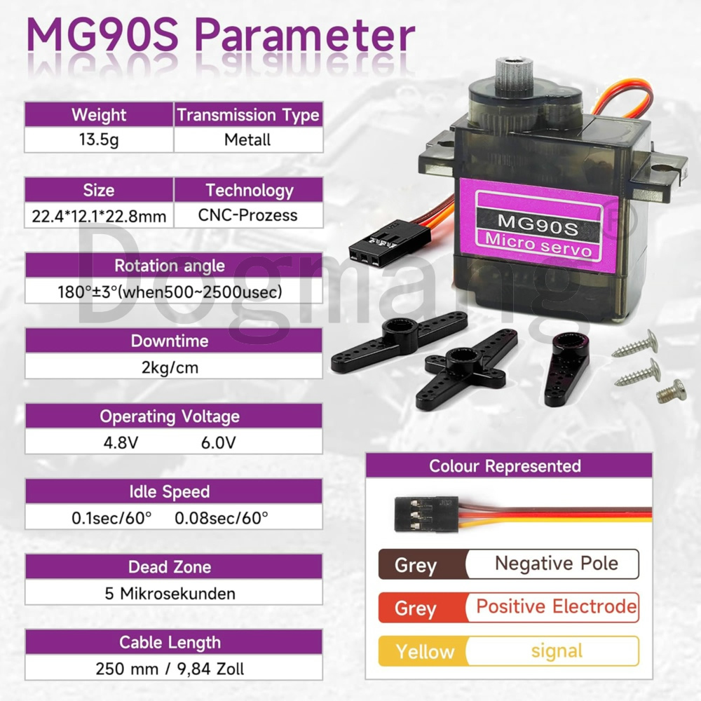 MG90S Servo 1/2/4/10/20/50 piè - Servo 9G avis et prix