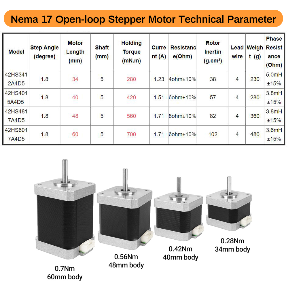 Moteur pas à pas Nema17 42 à 4 - Stepper Motor Nema17 avis et prix