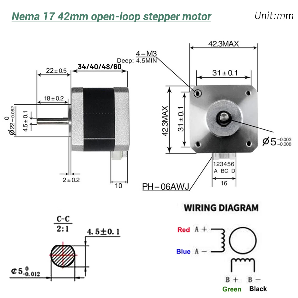 Moteur pas à pas Nema17 42 à 4 - Stepper Motor Nema17 avis et prix