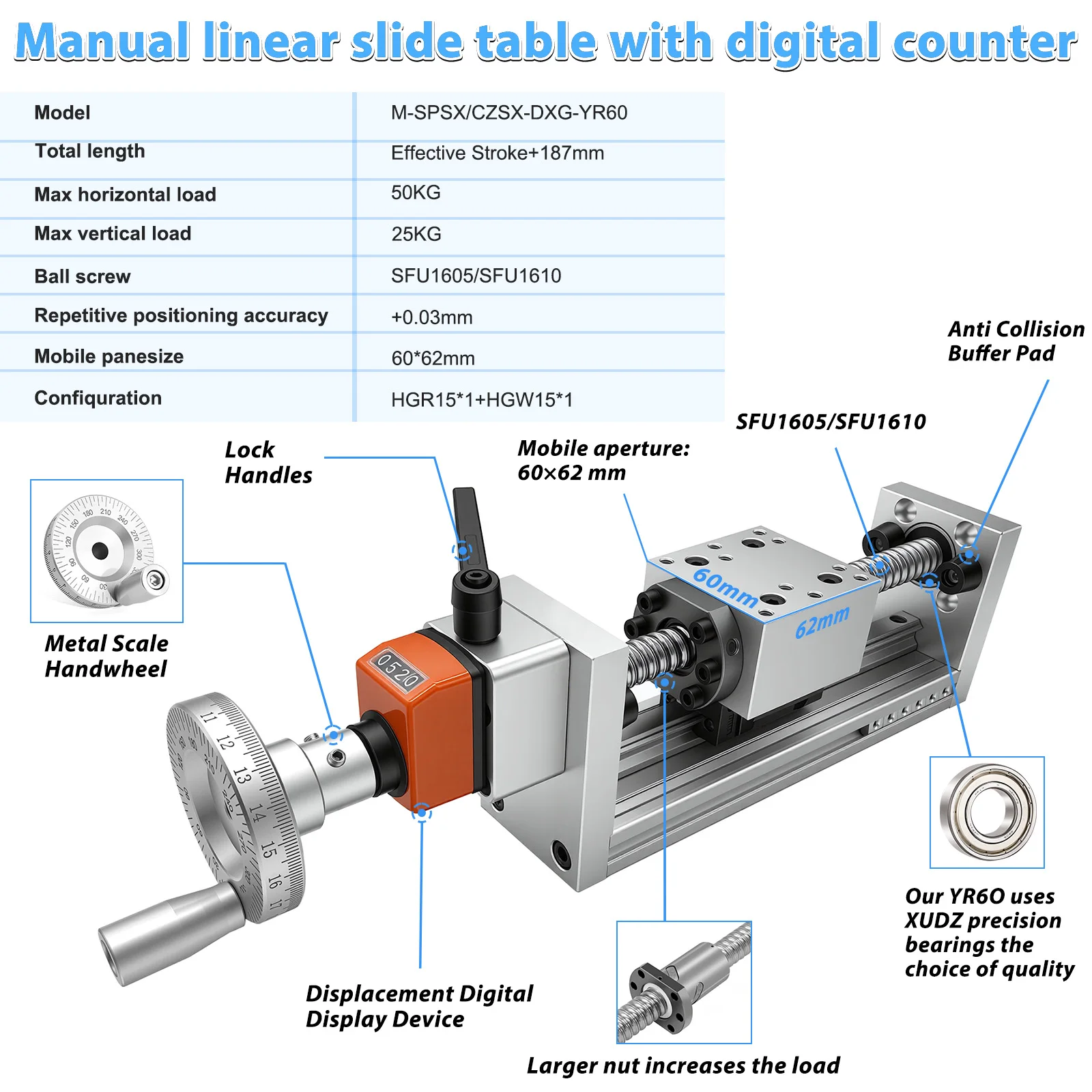 Table coulissante à guidage li - Linear Rail avis et prix