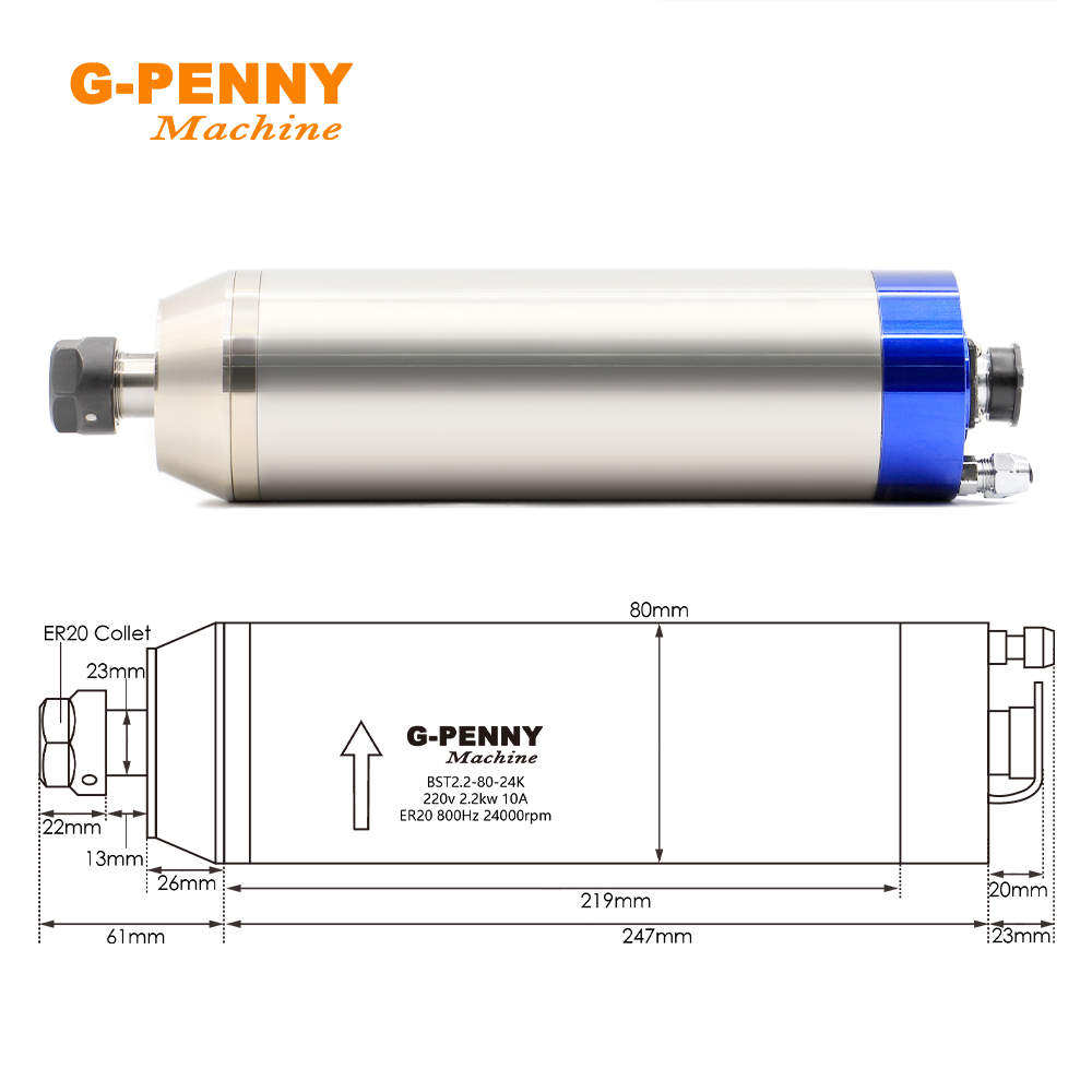 G-penny 2.2KW moteur de broche - Water Cooled Spindle avis et prix